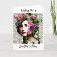 Victorian Woman Paper | Happy Birthday Card