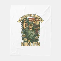 No Kings In America Statue Of Justice For Immigran Fleece Blanket