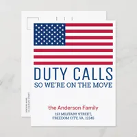 Budget Military Moving Announcement American Flag 