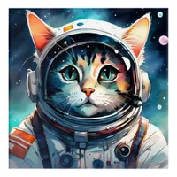 A fantasy cat astronaut  acrylic print