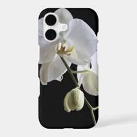 White Orchid on Black iPhone 17 Case