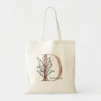 Monogram Initial Modern Letter D Boho Personalized Tote Bag