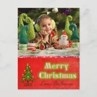 Christmas Tree  Postcard Personalized Red