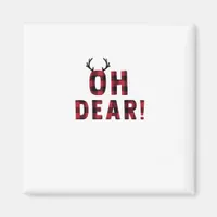 Funny Attitude Oh Dear Plaid Deer Creative Design  Magnet