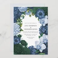Holstein Blue, Silver Slate & Smoky Pine Wedding Invitation