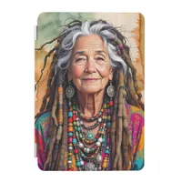 Cool Old Lady in Dread Locks Hippie Woman Blank iPad Mini Cover