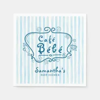 Café Bébé Modern French Blue Boy Baby Shower Napkins