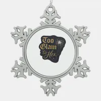 Whimsigoth Fantasy Mystical Forests, Moons & Magic Snowflake Pewter Christmas Ornament