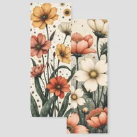 Whimsical Flower Illustration Two Different Images Bookmarks