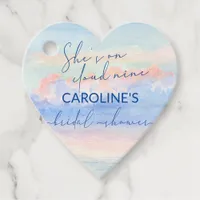 Shes On Cloud Nine Pastel Watercolor Bridal Shower Favor Tags