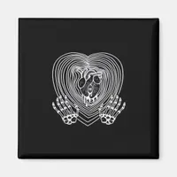 Crying Heart In White Skeleton Hands Hearts Modern Magnet