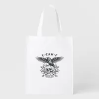 F-Caw-F Funny Crow Halloween Vintage Design Grocery Bag
