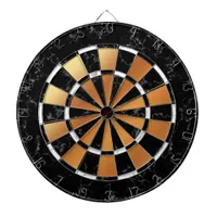 Elegant Black & White Marble on Copper Foil Dart Board
