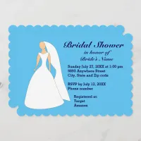 Bride Wedding Gown Bridal Shower Invitation