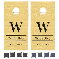 Rustic Barn Wood Personalized Wedding Monogram Cornhole Set