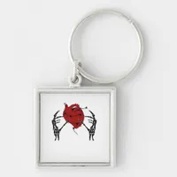 Heart And Hands - Skeleton Heart Hands  Keychain