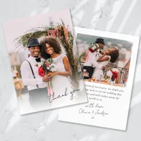 Handwritten Photo Wedding Thank You Card