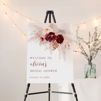 Boho Bridal Shower Welcome Sign Pampas Grass Roses