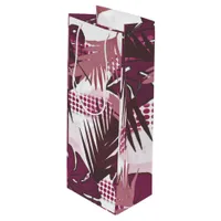 Tropical Leaf Botanical Abstract Art Wine Gift Bag