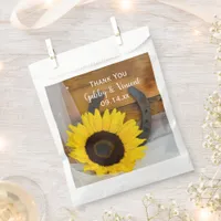 Sunflower and Horseshoe Western Wedding Thank You Favor Bag