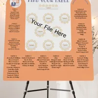 Charming Hand-drawn Cartoon Wedding Seating Chart Foam Board