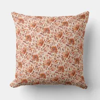Abstract Floral Watercolor Pattern Autumn Colors Throw Pillow