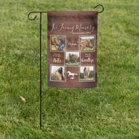 Rustic Pet Horse Personalized Memorial Photo Garden Flag