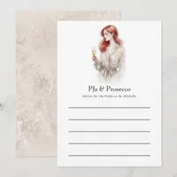 Elegant PJs & Prosecco Bridal Shower Advice Card