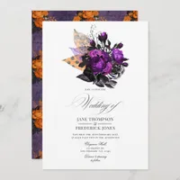 Romantic Shabby-Chic Gothic Floral Wedding Invitation