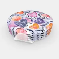 Watercolor Hearts Coaster Set