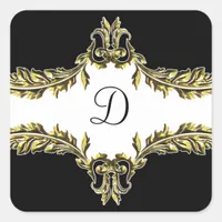 gold monogram envelope seal