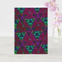 Floral Purple & Blue Kaleidoscope Friend Birthday Card