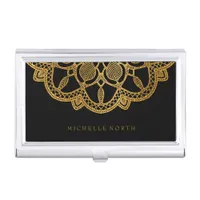 Elegant Gold Mandala ID353 Business Card Case