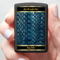 Exquisite blue snake skins shimmering in sunlight zippo lighter