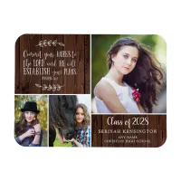 Rustic Wood Christian Graduation Bible Verse Magnet