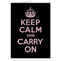 Pink Letters On Black  Keep Calm and Carry On