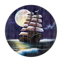 Illuminated Ship on the Ocean under the Moon Cutting Board