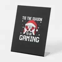 Tis The Season To Gaming Christmas Gamer Heartbeat Pedestal Sign