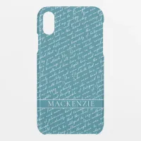 Teal Jane Austen Pride Prejudice Netherfield Ball iPhone XR Case