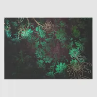 Vintage Gold Floral Grunge Damask Tissue Paper