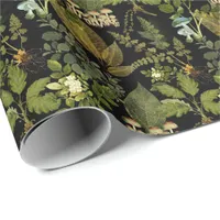 Victorian Gothic Dark Botanicals Forest Glam Wrapping Paper