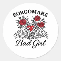 Bgm Bad Girl II Skeleton Heart Hands Edgy Vibe Classic Round Sticker