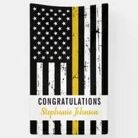 911 Police Dispatcher Thin Gold Line Party Banner