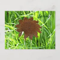 Postcard - Iron Sunflower in grass