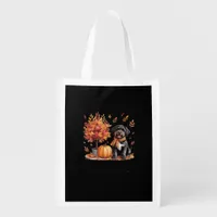 Black Labradoodle It’s Fall Y’all Pumpkin Autumn Grocery Bag