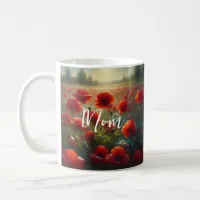 Pretty Red Poppy Field on a Summer Day Coffee Mug