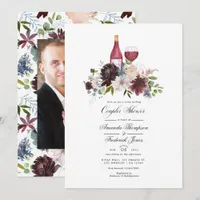 Burgundy and Blush Wine themed Couples Shower Invitation