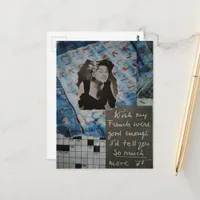 Tell You So Much Vintage Woman Textures Collage Postcard