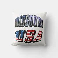 Missouri Picture and USA Text Throw Pillow