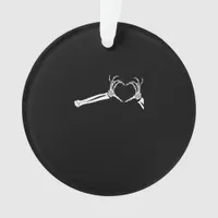 Funny Skeleton Heart Hands Halloween Costume Ornament